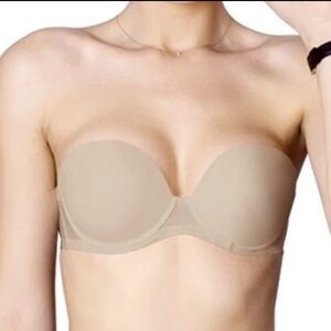 Simone Perele Velia Plunge Strapless Beige Bra Size 34F